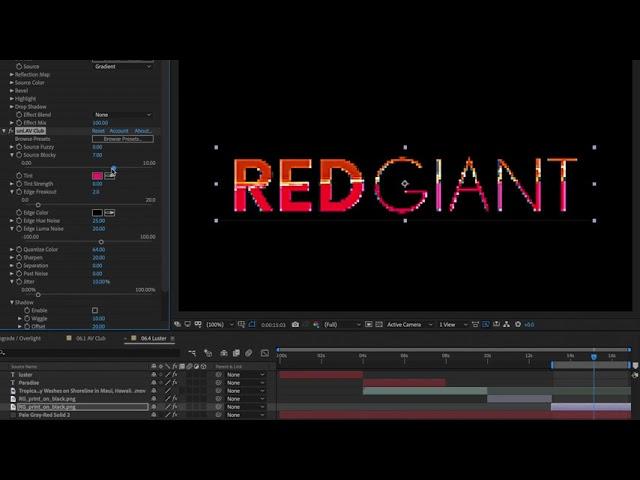 Using the Red Giant Universe text tools to achieve unique effects