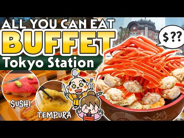 Tokyo Station / All You Can Eat Japanese Food Buffet and Crab / Japan Travel Vlog
