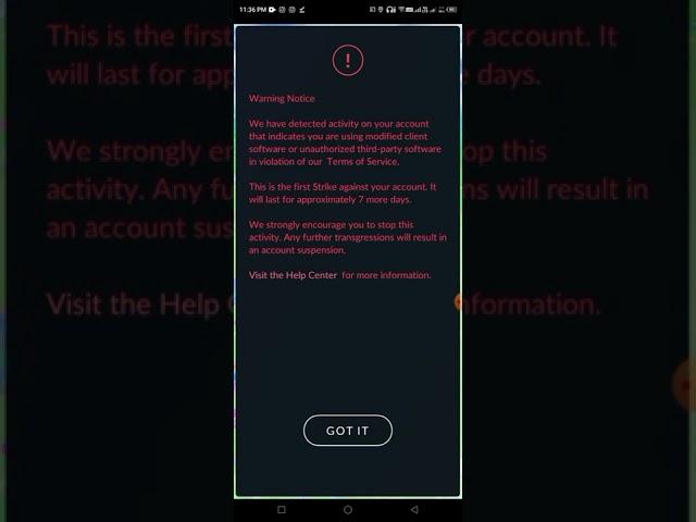 Pokemon go ban my account 
