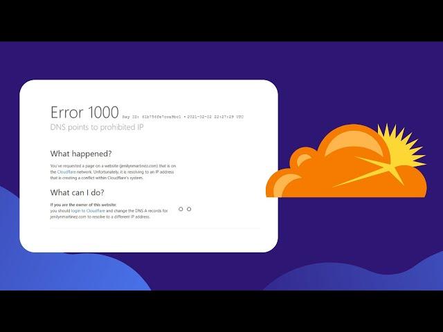 How To Fix Error 1000 in Cloudflare CDN  | DNS Nameserver Error | Prohibited IP Problem