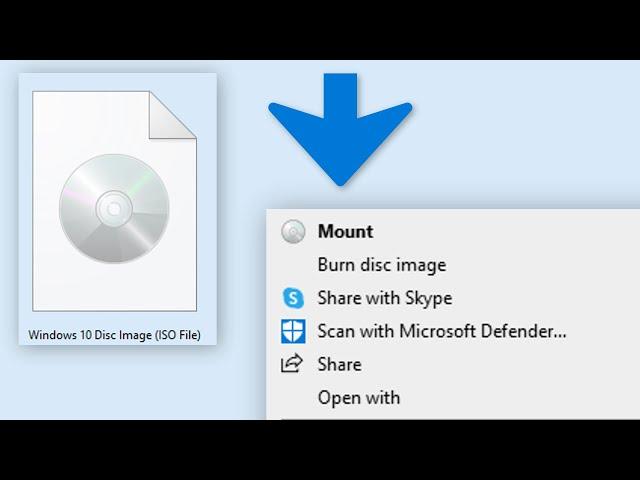 how to enable mount Windows 10, 11 Disc Image ISO File