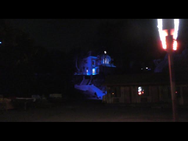 Studio Tour (The Backlot Tour) Tram Ride Attraction at Night In Full at Universal Studios Hollywood