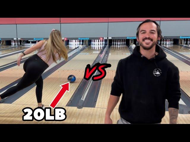 WEAK GIRL throws 20LB bowling ball??