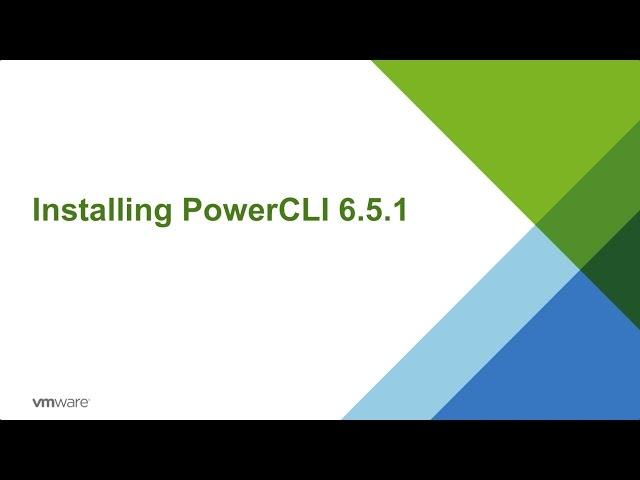 VMware PowerCLI 6.5.1 Installation Walkthrough