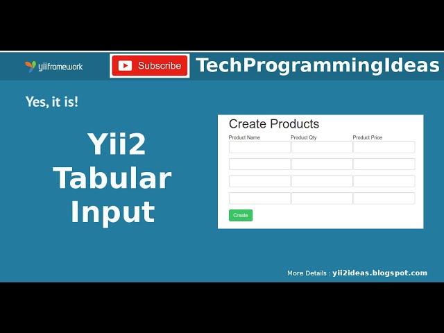 Yii Tabular Input