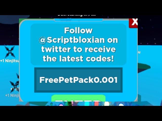 All 34 free pet pack codes ninja legends