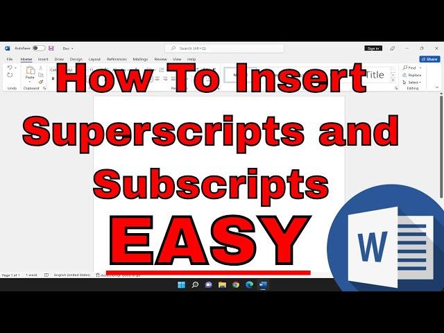 How to Insert Superscripts and Subscripts in Microsoft Word EASY [Tutorial]