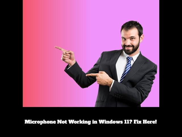 Microphone Not Working in Windows 11 Fix Here!