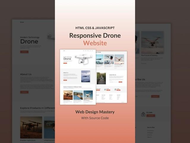 Drone Landing Page Website Using HTML CSS And JavaScript  #webdevelop #webdesign #htmlcsstutorial