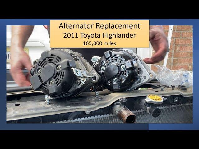 Alternator Replacement - 2011 Toyota Highlander (165,000 miles)