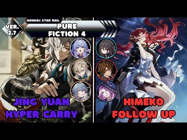 NEW Pure Fiction Floor 4 3 Stars | E0S1 Jing Yuan & E1S2 Himeko | Honkai: Star Rail Version 2.7