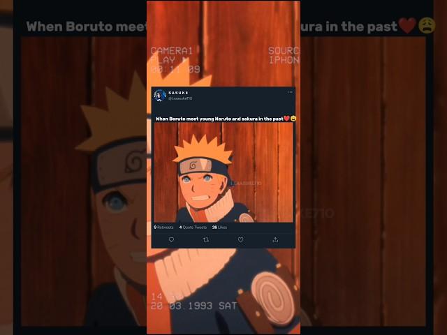 When Boruto meets young Naruto and sakura in the past ️ #anime #animedit #naruto #boruto #sakura