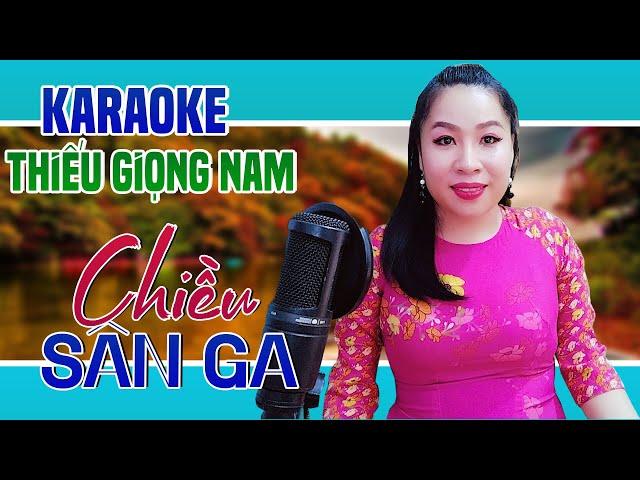 Karaoke Song Ca | CHIỀU SÂN GA - Thiếu Giọng Nam | Song Ca Với Trà Xanh