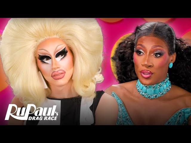 The Pit Stop S16 E13  Trixie Mattel & Jaida Essence Hall Get Stamped! | RuPaul’s Drag Race S16