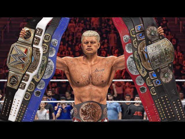 All Of Cody Rhodes Championships Wins! (WWE2K)