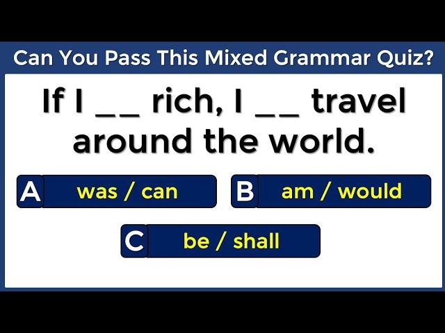 Can You Pass This Mixed Grammar Quiz? | Mixed English Grammar Quiz | #challenge