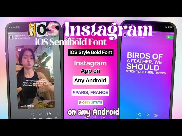 iOS Semibold Font Instagram App on Android (32 & 62 bit) Works on Stories, Music and Chats!