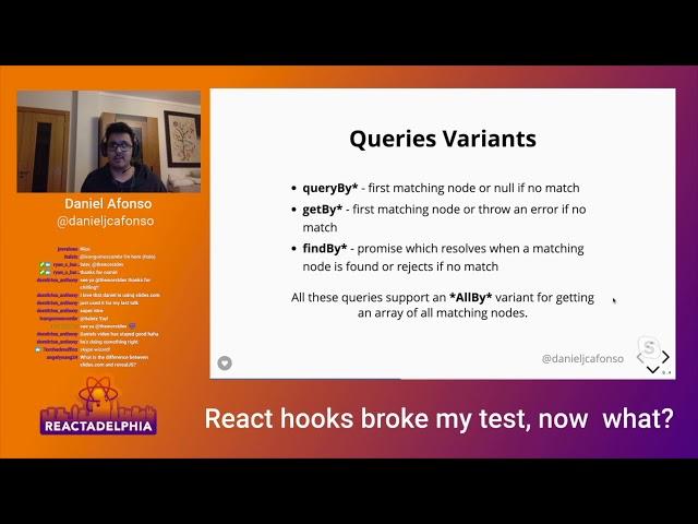 Daniel Afonso - React Hooks broke my tests, now what?