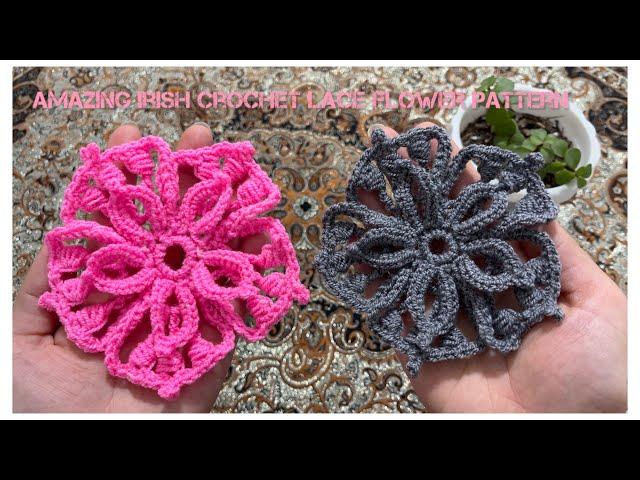 Amazing Irish crochet lace flower pattern