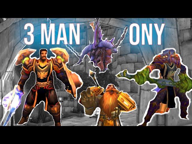 World first 3 man Onyxia! World of Warcraft Classic