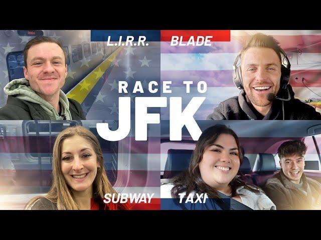 EPIC 4-WAY NEW YORK RACE to JFK Airport | Helicopter vs LIRR vs Taxi vs Subway