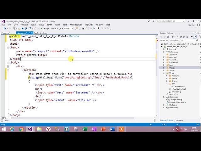 27. ASP.NET MVC 5 How To Pass Data From View To Controller