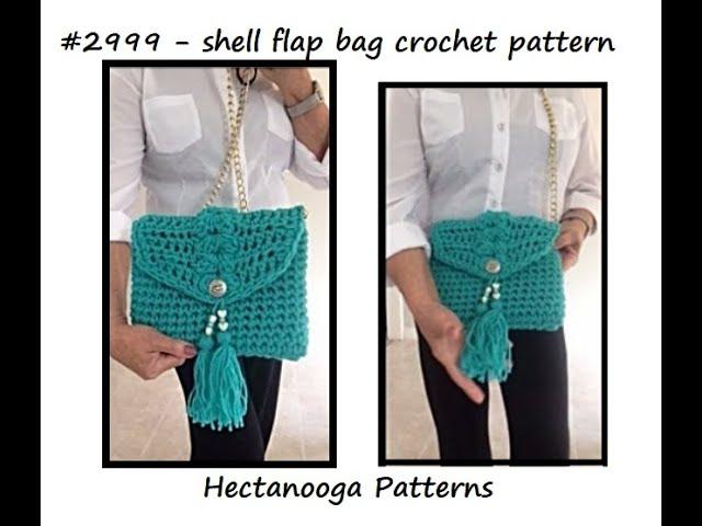 FREE Crochet Pattern -  SHELL FLAP BAG OR PURSE