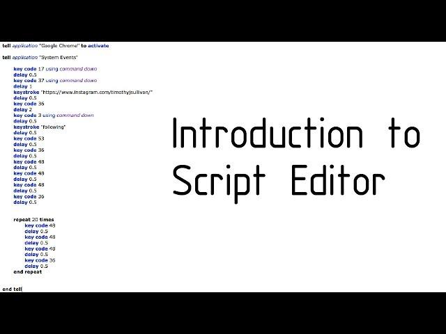 An introduction to Apple Script for Noobs