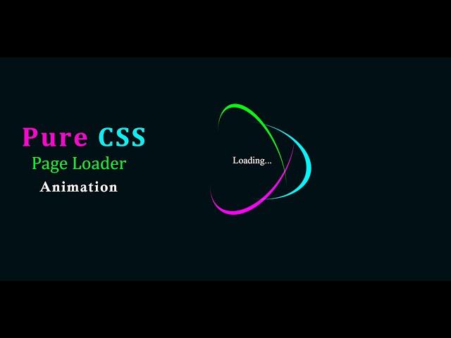 Page Loader in HTML: How to make Animated Page Loader using HTML CSS | CSS Spinner Animation