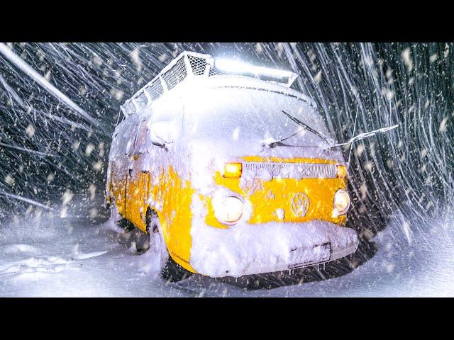 Surviving a Snowstorm In a Van - Van Camping in Heavy Snow