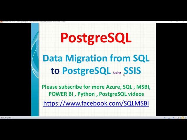 Data Migration from SQL to Postgresql using SSIS | SQL Data Migration | Postgresql Data Migration