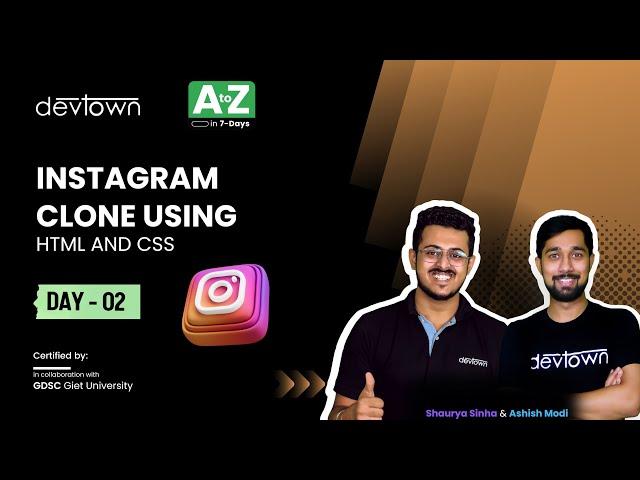 [LIVE] DAY 02 - Instagram Clone using HTML and CSS  | COMPLETE in 7 - Days