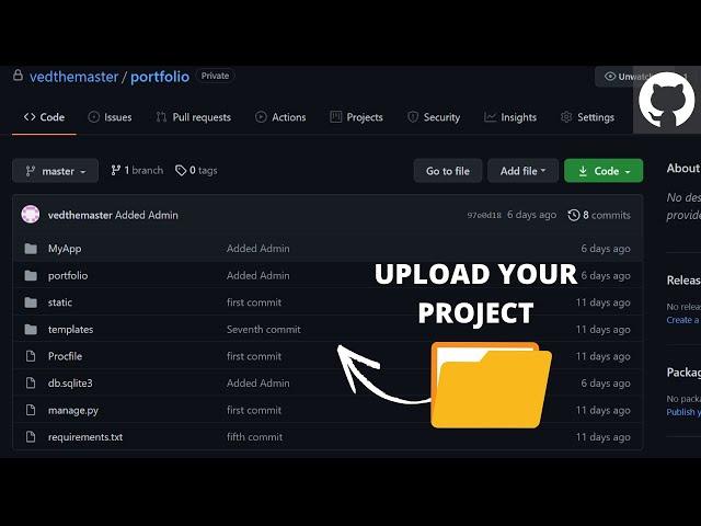 How to upload files/folders/projects on github | Upload Project folder on github (Simple Way)