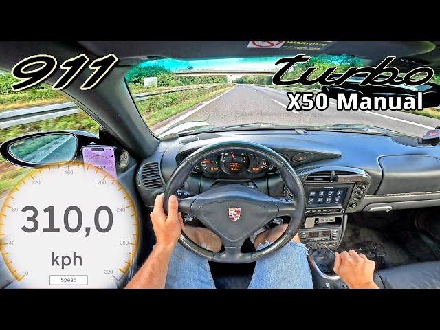 PORSCHE 996 TURBO X50 *MANUAL* TOP SPEED on AUTOBAHN