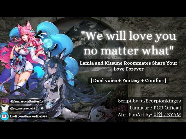 FF4A | Lamia and Kitsune roommates comfort you for feeling lonely (Friends to lovers) (Soft Fdom)