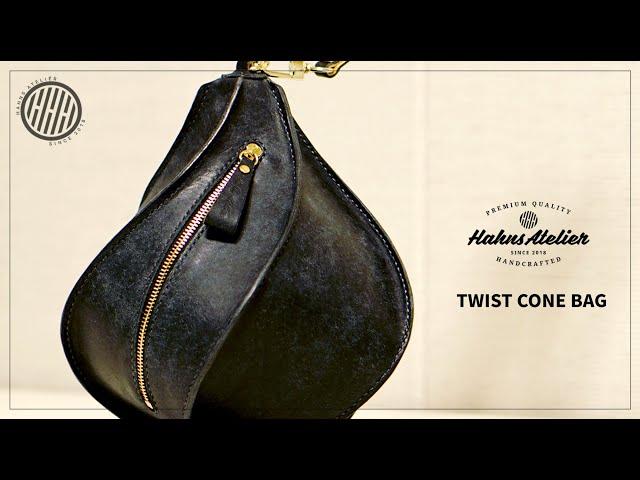 [Leathercraft] Twist Cone Bag making / PDF pattern / DIY bag