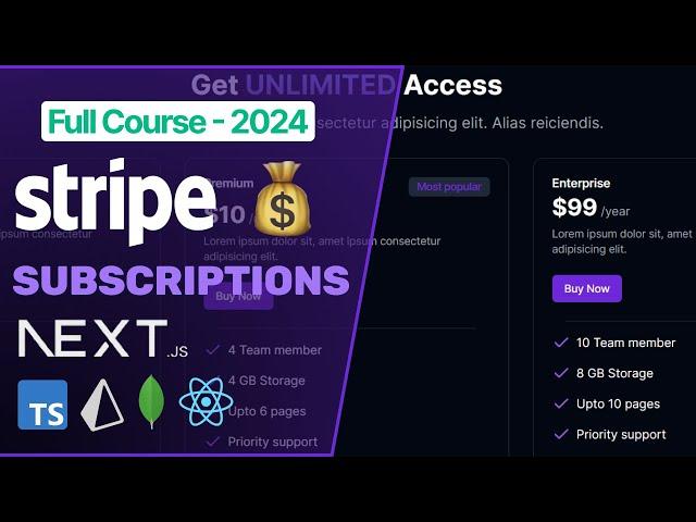 Stripe Subscriptions with Next.js - Full Course 2024