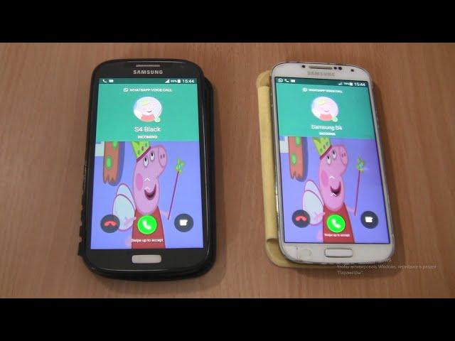 Double WhatsApp Fake Peppa Pig On 2 Samsung Galaxy S4 cover Incoming call