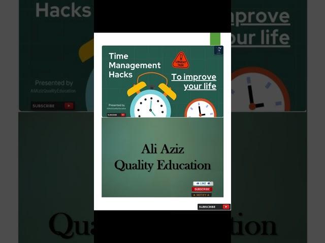 Time Management  |  @AliAzizQualityEducation