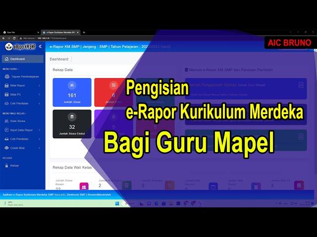 Cara Input/Pengisian e-Rapor Kurikulum Merdeka untuk Guru Mapel