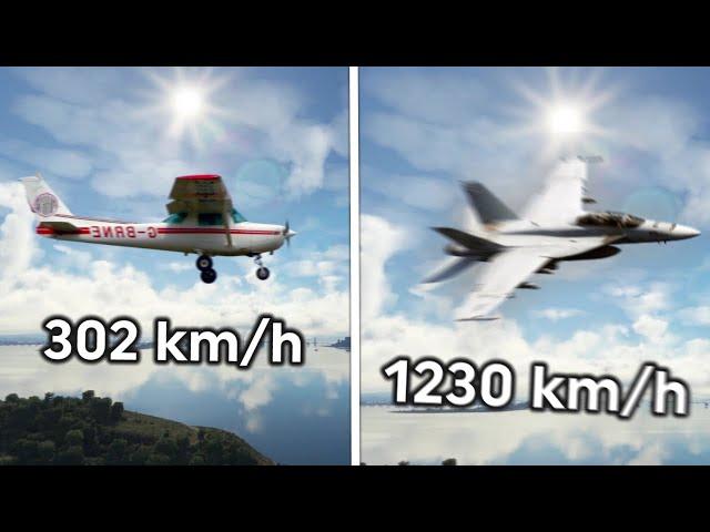 Flyby at different speeds comparison