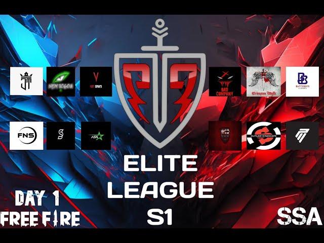 SSA FREE FIRE TOURNAMENT |FINALS DAY 2/3| ELITE LEAGUE SEASON 1