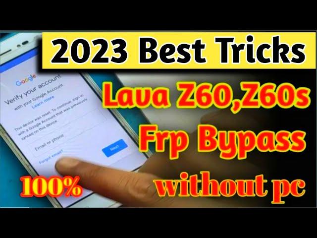 Lava Z60 Frp Bypass ll Google Account Lock Remove Without Pc 100% Free Latest Method 2023