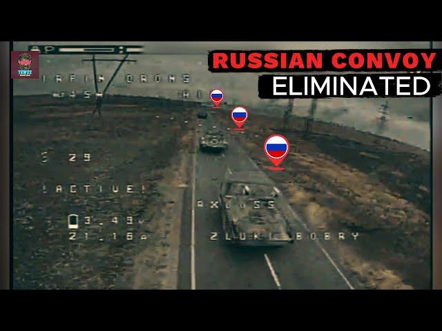 Ukrainian Forces Shred Russian Assault with Deadly Drone Strike! Take Out Entire Elite SQUAD Convoy