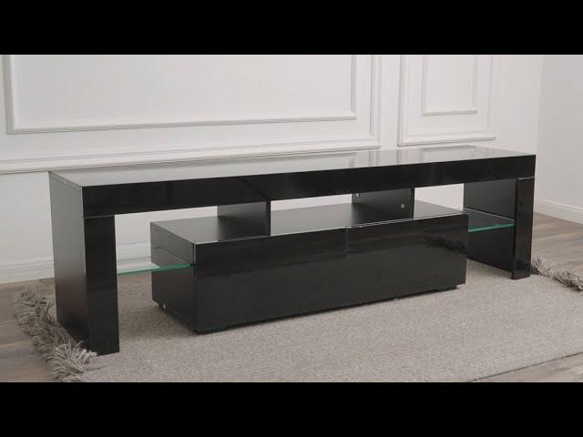 WLIVE | Black TV stand with led lights Assembly 2021