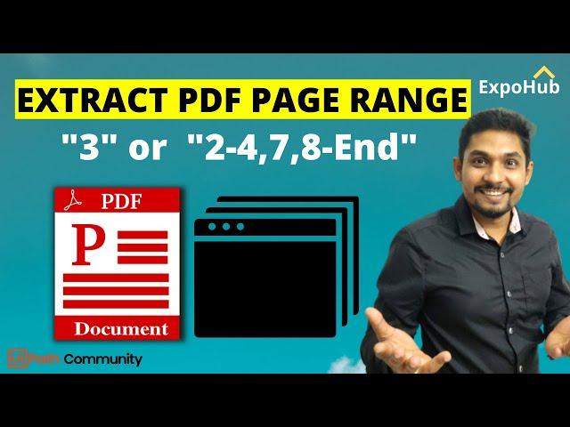 Extract PDF Page Range Activity - UiPath |  UiPath PDF Page Range Format