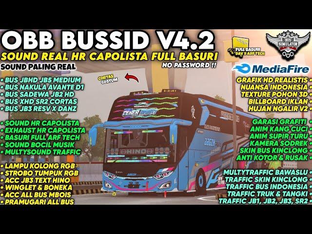 UPDATE | OBB BUSSID V4.2 SOUND HR CAPOLISTA FULL BASURI | Acc Jb3 Full Mbois Resv x Danz | Bussid