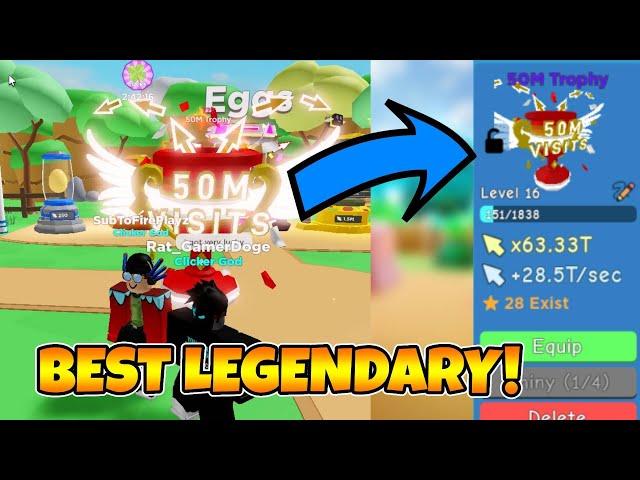 NEW BEST LEGENDARY 50M TROPHY IN CLICKER SIMULATOR ROBLOX