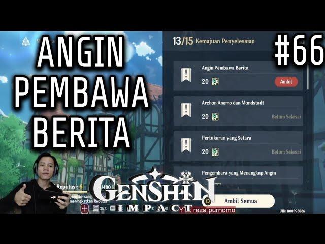 Quest mondstadt angin pembawa berita | genshin impact indonesia #66