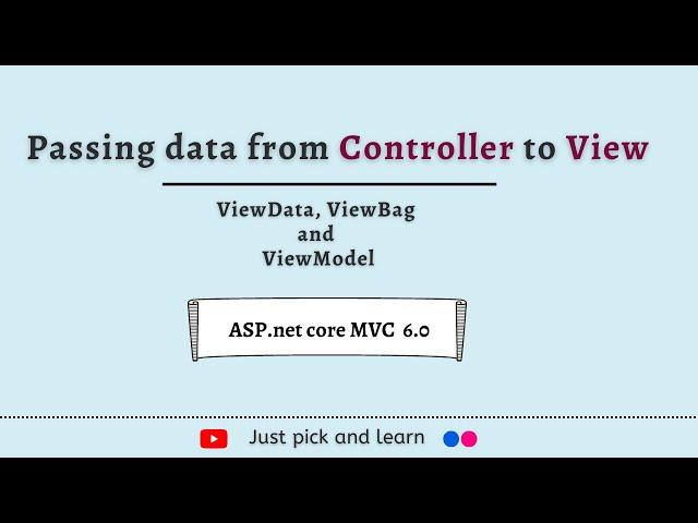 Passing data from Controller to View in Asp.net Core MVC 6.0 | ViewData | ViewBag | ViewModel